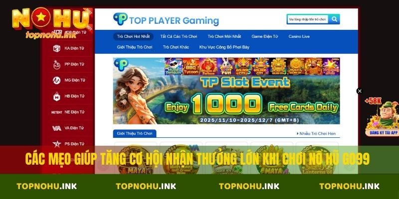 Các mẹo giúp tăng cơ hội nhận thưởng lớn khi chơi nổ hũ Go99