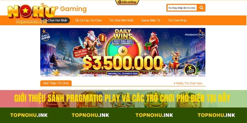 Giới thiệu sảnh Pragmatic Play và các trò chơi phổ biến tại đây